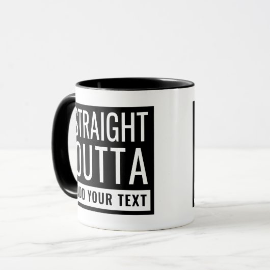 Unmittelbar dahinter fügt Ihr Text Spaß Parody Fun Tasse (Vorderseite Links)