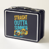 Unmittelbarer Sommer - Retro Zurück in die Schule Metall Brotdose (Rückseite)