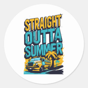 Unmittelbarer Sommer - Retro Zurück in die Schule Runder Aufkleber
