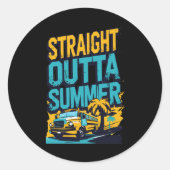 Unmittelbarer Sommer - Retro Zurück in die Schule Runder Aufkleber (Vorderseite)