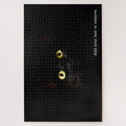 UNMÖGLICH 1: schwarze Katze vor schwarzem Hintergr Puzzle (Vertikal)