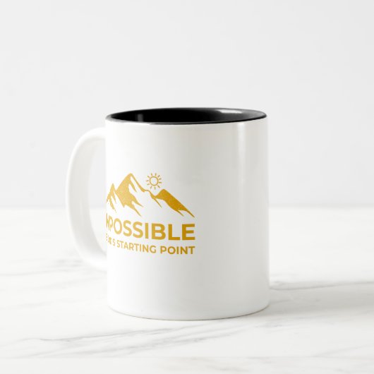 Unmöglich ist Gottes Ausgangspunkt, inspirierend Zweifarbige Tasse (Vorderseite Links)