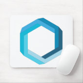 Unmögliche Geometrie: Blaues Hexagon. Mousepad (Mit Mouse)