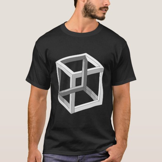 Unmögliche Irrationale Cube-optische Illusion T-Shirt (Vorderseite)