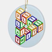 Unmögliche Konstruktion eines Dreiecks auf blau Keramik Ornament (Links)