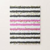 Unmögliche Rätsel schwarz rosa lustiges Gag-Gesche Puzzle (Vertikal)