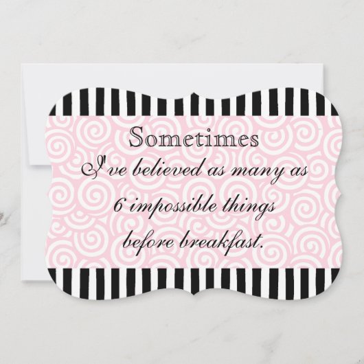 Unmögliche Sachen Schwarzes und Rosa Einladung (Vorderseite)