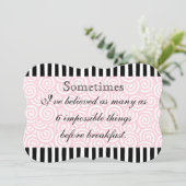 Unmögliche Sachen Schwarzes und Rosa Einladung (Stehend Vorderseite)