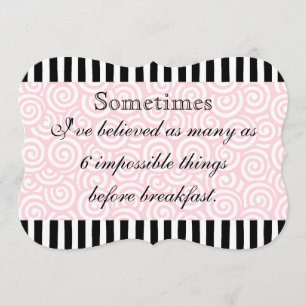 Unmögliche Sachen Schwarzes und Rosa Einladung