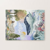 Unmögliche Wasserfarbenwelt des Puzzles (Horizontal)