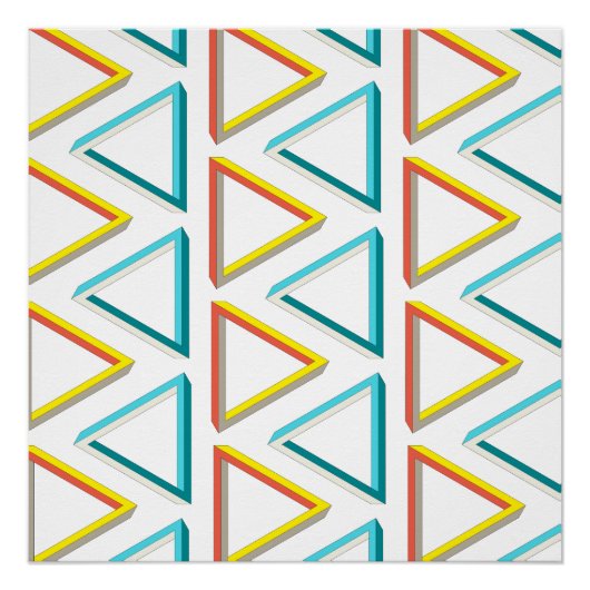 Unmögliches Dreiecke-Geekmuster Poster (Vorderseite)