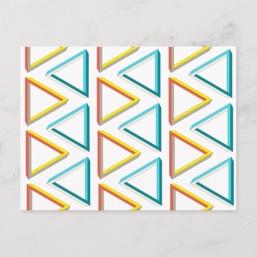 Unmögliches Dreiecke-Geekmuster Postkarte (Vorderseite)