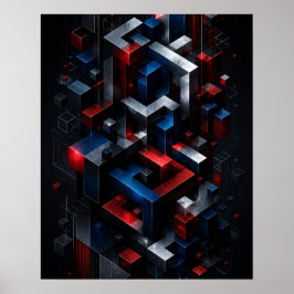 Unmögliches Geometrisches 3D-Abstraktstruktur-Post Poster