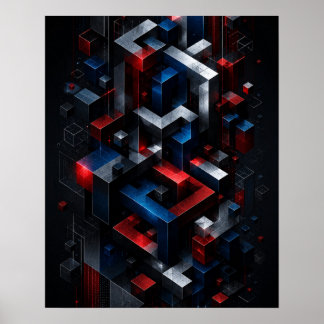 Unmögliches Geometrisches 3D-Abstraktstruktur-Post Poster