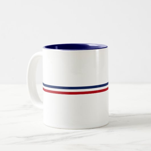 "Unmögliches n'est Pas Français" französischer Zweifarbige Tasse (Vorderseite Links)