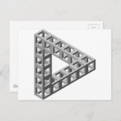 Unmögliches optisches Illusionsdreieck Postkarte (Vorne/Hinten)