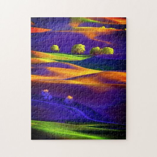Unmögliches Puzzle - farbenfrohe Landschaft (Vertikal)