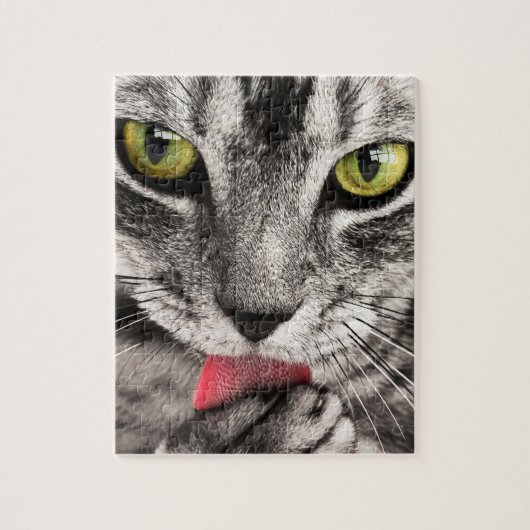 Unmögliches Puzzle - Graue gestreifte Katze (Vertikal)