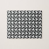 Unmögliches Puzzle mit schwarzer und weißer Geomet (Horizontal)