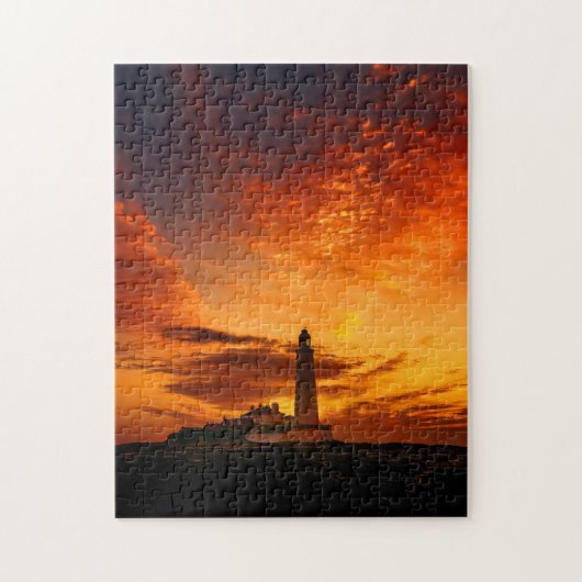 Unmögliches Puzzle - Sonnenuntergang im Leuchtturm (Vertikal)