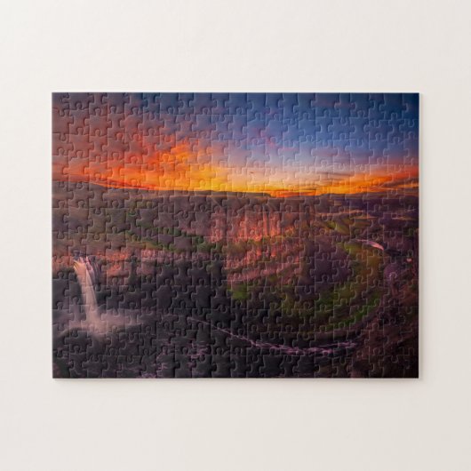 Unmögliches Puzzle - Wasserfälle Sonnenuntergang (Horizontal)