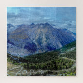 Unmögliches Rätsel - Blauer und Grüner Berg Puzzle (Vertikal)