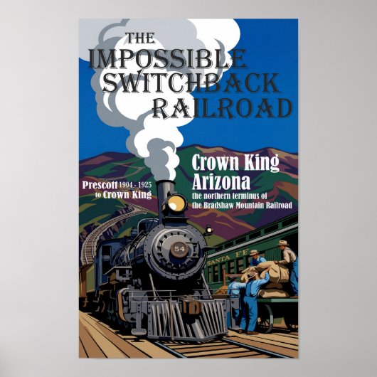 Unmögliches Switchback-Eisenbahnplakat Poster (Vorne)