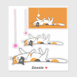 Unmotivierte Calico Cat   Funny Pet Kitty Stickers Aufkleber