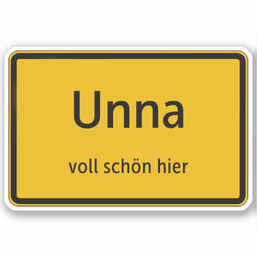 Unna Aufkleber Sticker Autoaufkleber (Vorderseite)