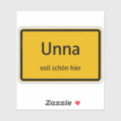 Unna Aufkleber Sticker Autoaufkleber (Blatt)