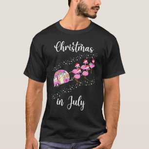 Unny Flamingo Pink Retro Camping Weihnachten T-Shirt