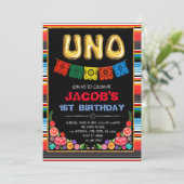 UNO-Feier Geburtstagsfeier Einladung (Stehend Vorderseite)