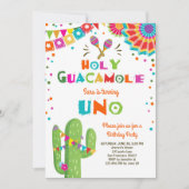 Uno Fiesta Einladung zum ersten Geburtstag Cactus (Vorderseite)