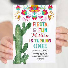Uno Fiesta First Birthday Cactus Party Einladung
