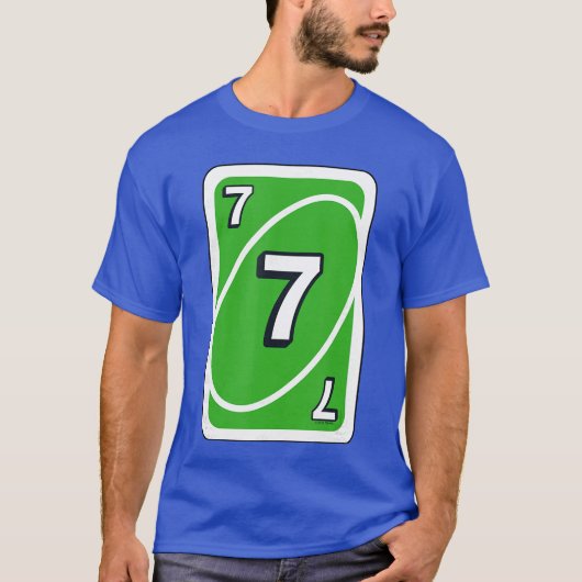 UNO Halloween Green 7 Card T-Shirt (Vorderseite)
