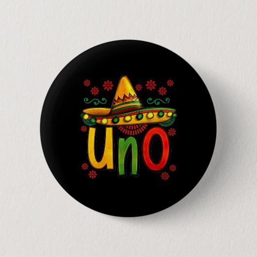 Uno Mein erster mexikanischer Geburtstag Cinco De Button (Vorderseite)