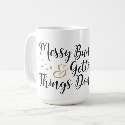 Unordentliche Brötchen-u. erhalten Sachen getan Kaffeetasse (Vorderseite Links)