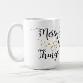 Unordentliche Brötchen-u. erhalten Sachen getan Kaffeetasse (Links)