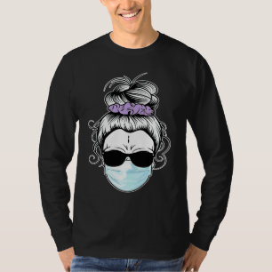 Unordentliche Bum-Schädel-Frauen-Krankenschwester- T-Shirt