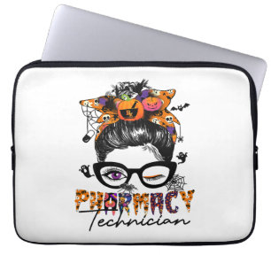 Unordentliche-Bun-Apotheken-Techniker-Halloween-Pa Laptopschutzhülle