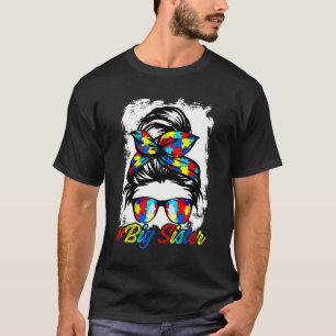 Unordentliche Bun-Bandana-Große Schwester Mädchen T-Shirt