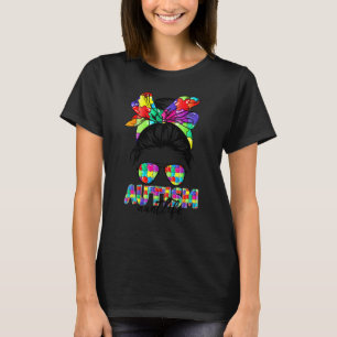 Unordentliche Bun-Bandana-Tante unterstützende Fra T-Shirt