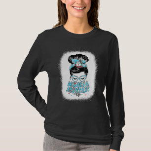 Unordentliche Bun Frauen Brille Medizinische Assis T-Shirt