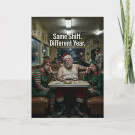 Unordentliche Santa-Elfen-Diner-Dunkelhumor Karte