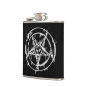 Unordentliche schwarze Baphomet Flasche Flachmann (Links)