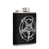 Unordentliche schwarze Baphomet Flasche Flachmann (Rechts)