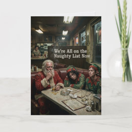 Unordentliche Weihnachtselfen-Diner-Dunkelhumor Karte