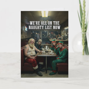 Unordentliche Weihnachtselfen-Diner-Dunkle Weihnac Karte