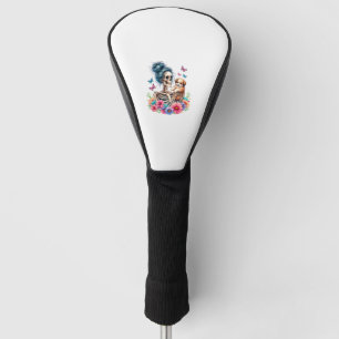 Unordentlicher Bun-Skelett Süße Hunde Liebhaber Ha Golf Headcover