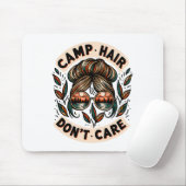 Unordentlicher Dutt Camping Leben Liebe Camp Haar Mousepad (Mit Mouse)